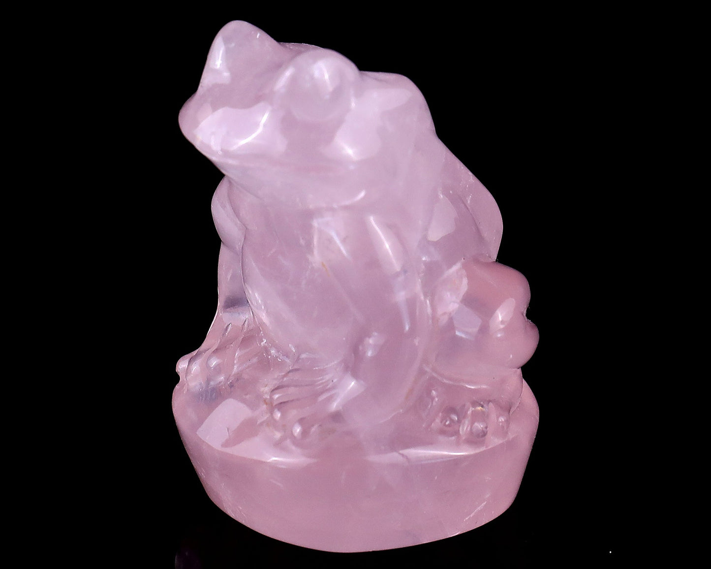 Nicedony 2.0" Rose Quartz Hand Carved Crystal Frog Sculpture - View 7
