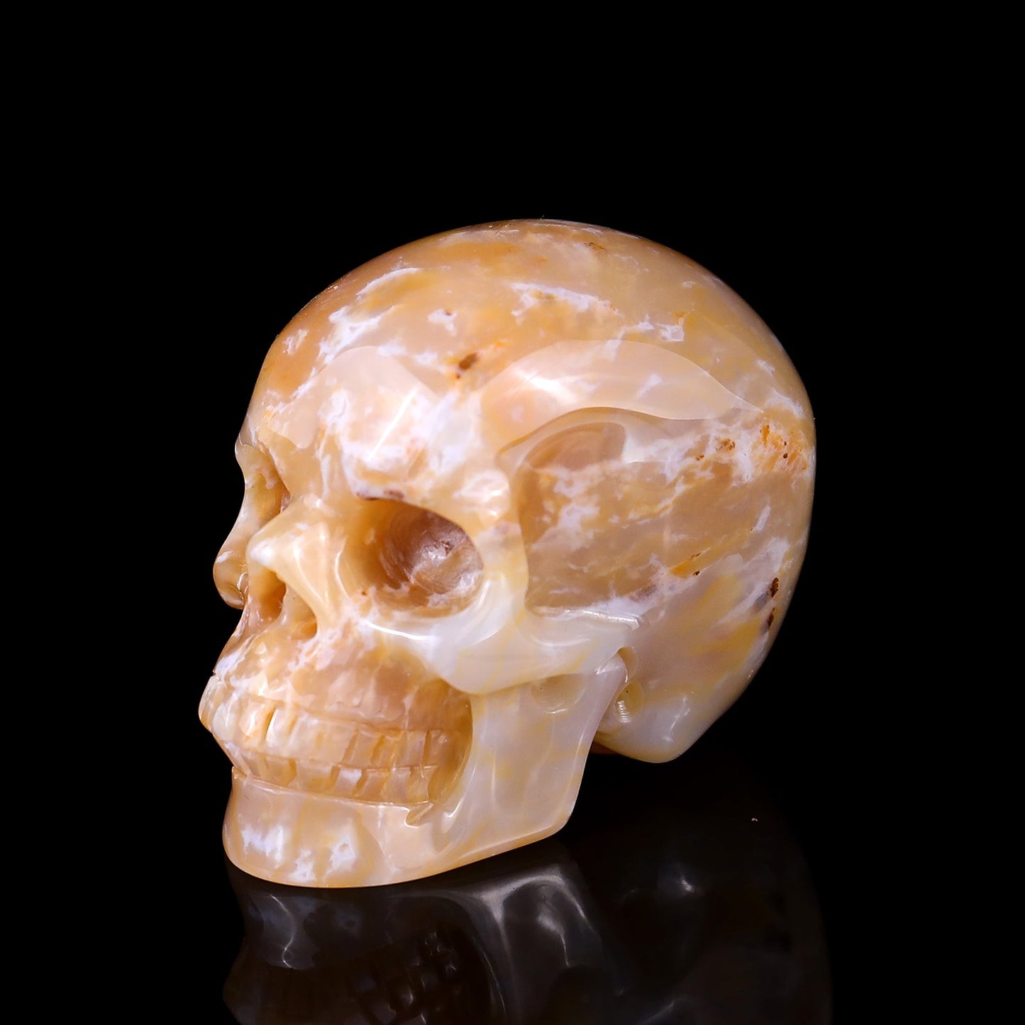 Nicedony 2.2" Chalcedony Hand Carved Crystal Realistic Skull Sculpture - View 7
