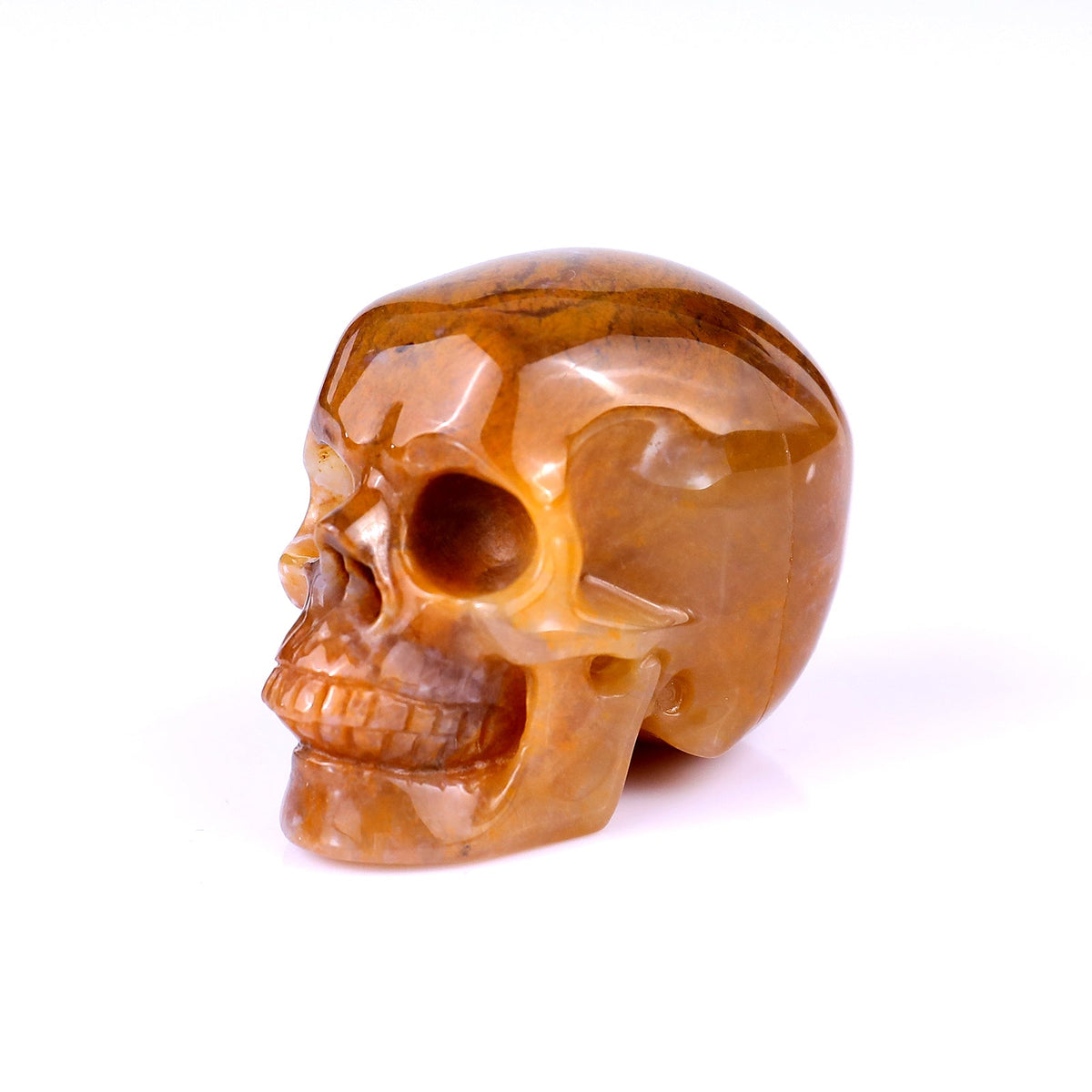 Nicedony 2.2" Chalcedony Hand Carved Realistic Skull Sculpture (SKU: 2100144) - Photo 7