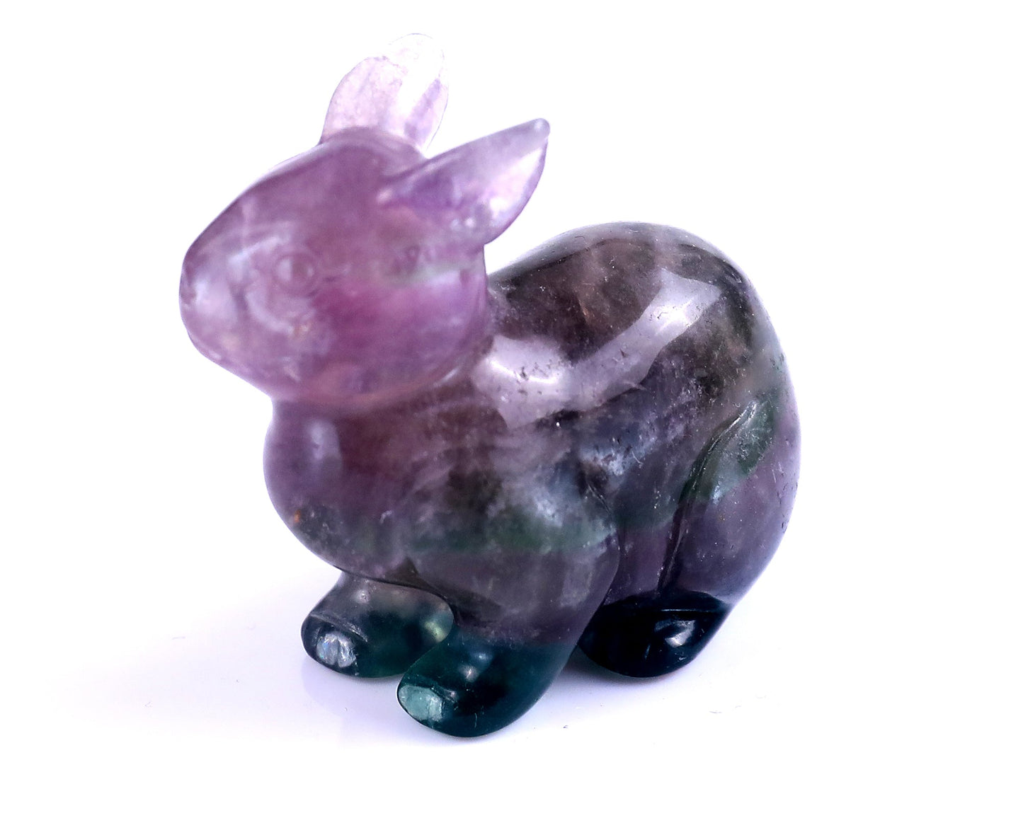 Nicedony 2.2" Fluorite Hand Carved Crystal Rabbit Sculpture - View 27