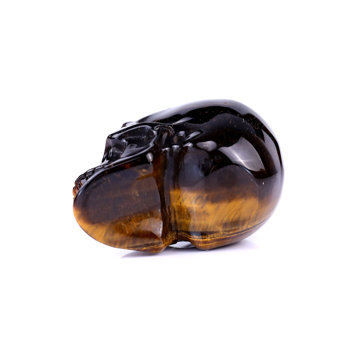 Nicedony 2.2" Tiger Eye Hand Carved Realistic Skull Sculpture (SKU: 2100134) - Photo 7