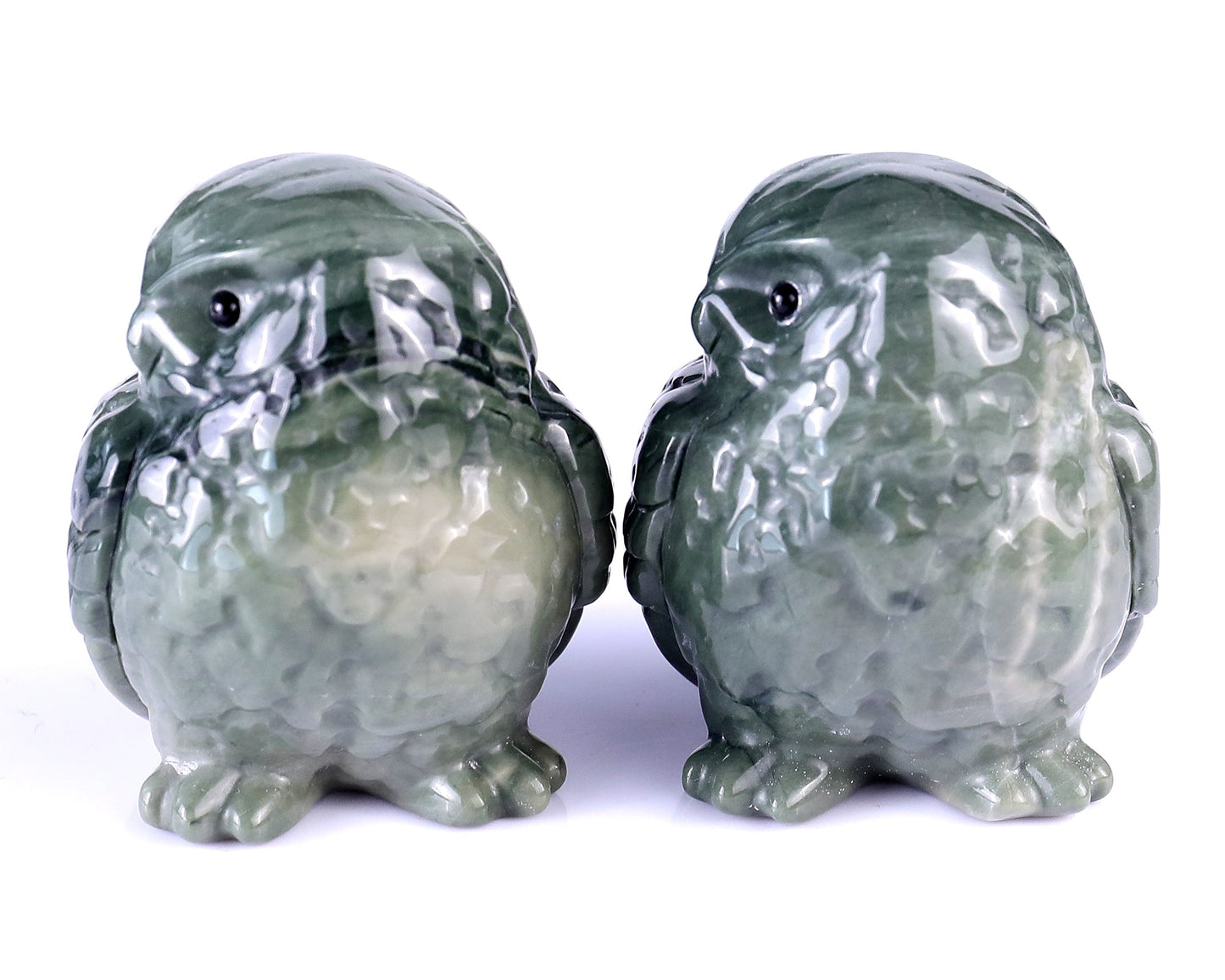 Nicedony 2.4" Jiulong Jade Hand Carved Crystal Owl Sculpture - View 7
