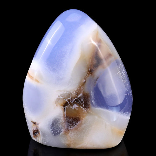 Nicedony 2.5" Blue Chalcedony Hand Carved Crystal Polished Stone