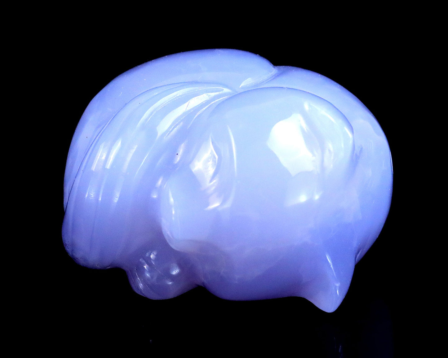 Nicedony 2.5" Blue Chalcedony Hand Carved Crystal Sleepy Cat Sculpture - View 7