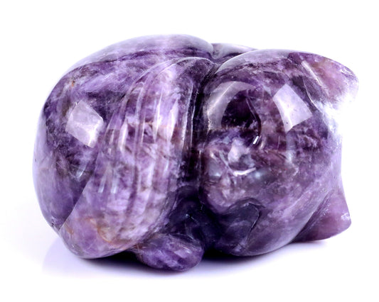 Nicedony 2.5" Dream Amethyst Hand Carved Crystal Sleepy Cat Sculpture