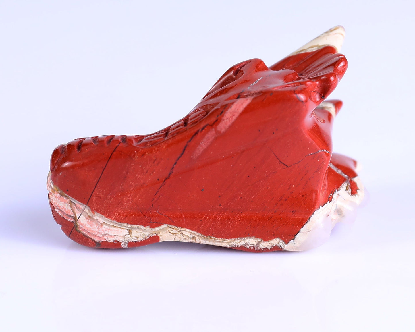 Nicedony 2.5" Red Jasper Hand Carved Crystal Dragon Skull Sculpture - View 9