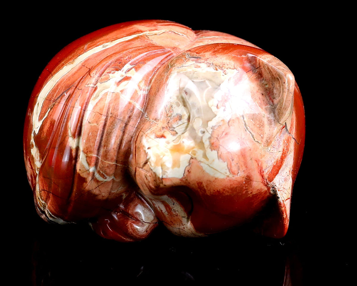 Nicedony 2.5" Red Jasper Hand Carved Crystal Sleepy Cat Sculpture (SKU: 4100198) - Photo 6