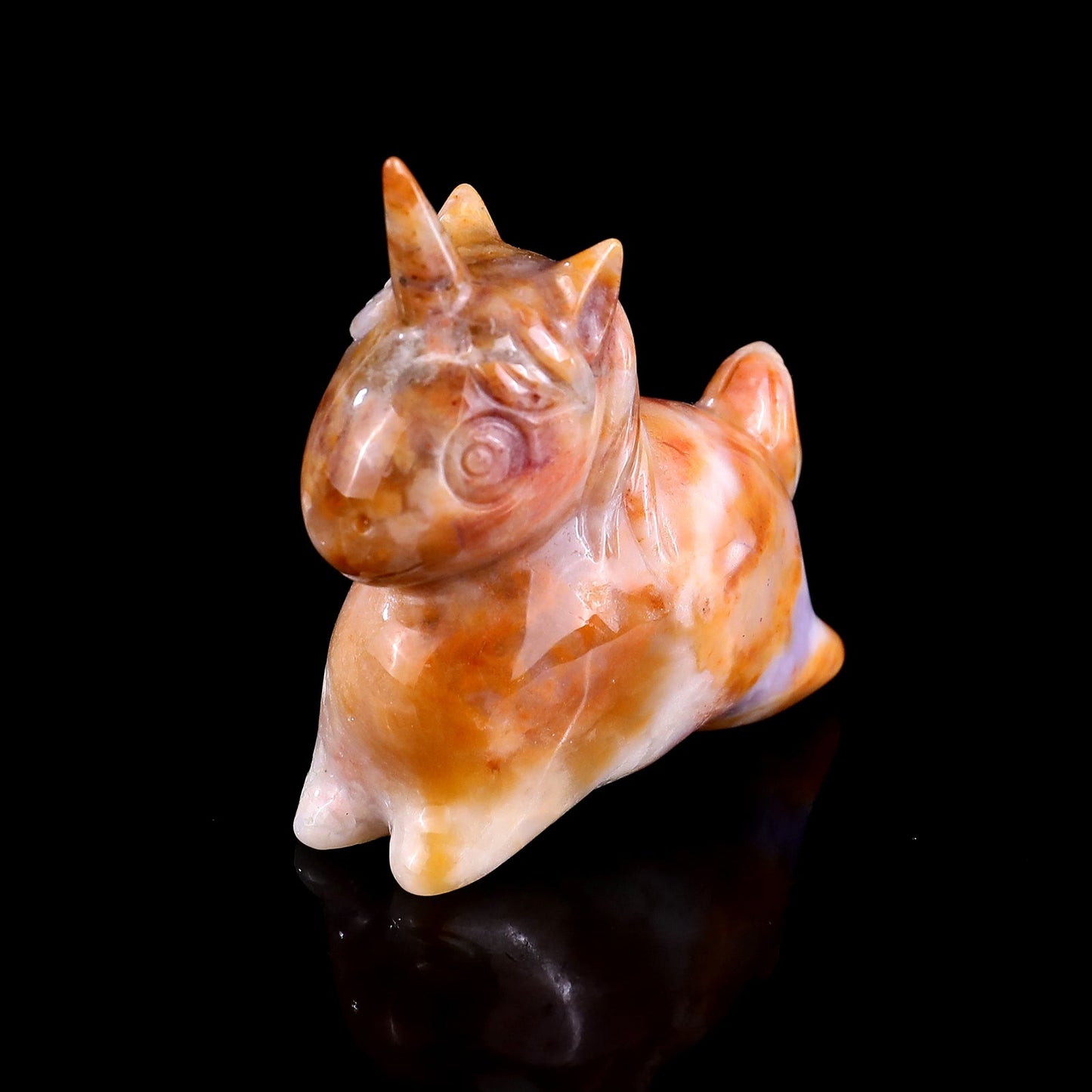 Nicedony 2.7" Chalcedony Hand Carved Crystal Unicorn Sculpture - View 9
