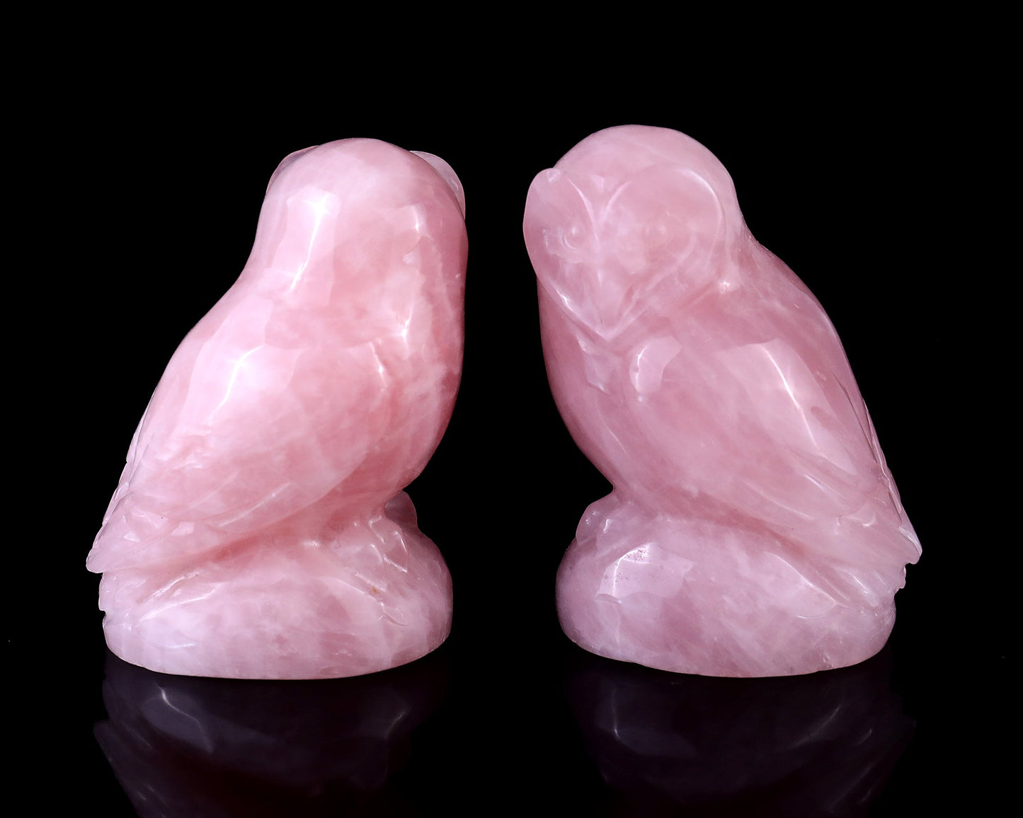 Nicedony 2.7" Rose Quartz Hand Carved Crystal Owl Sculpture - View 8
