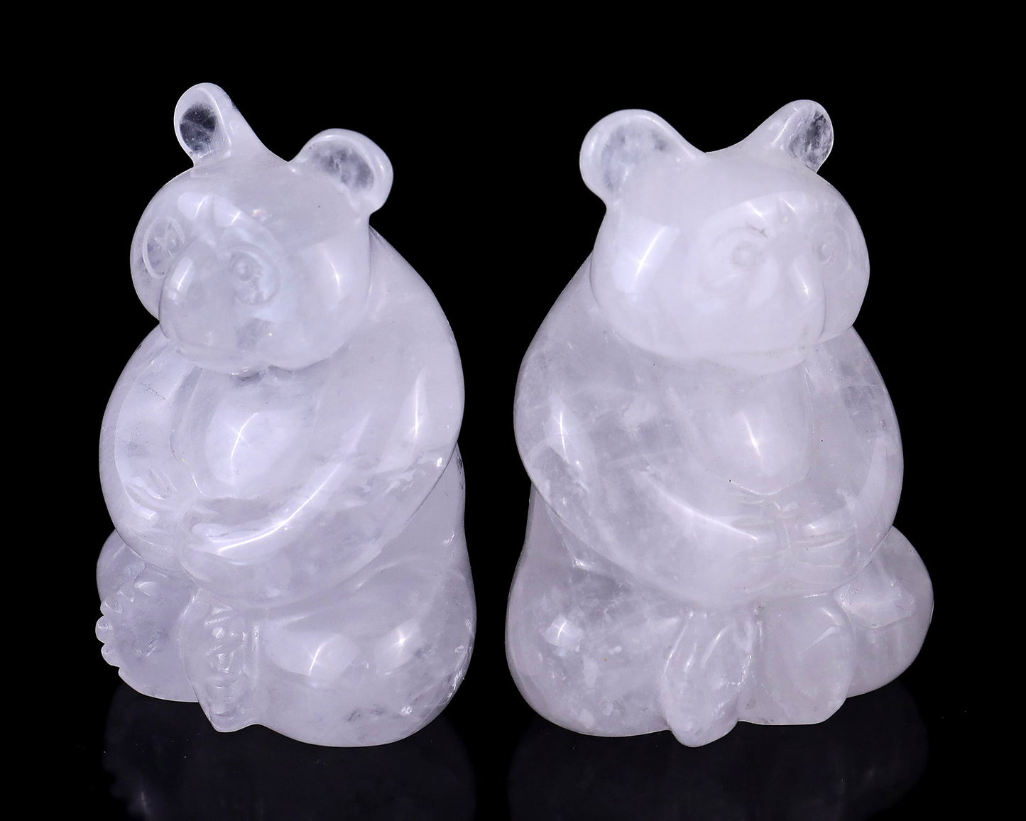 Nicedony 2.8" Angolan Quartz Hand Carved Crystal Panda Sculpture - View 8