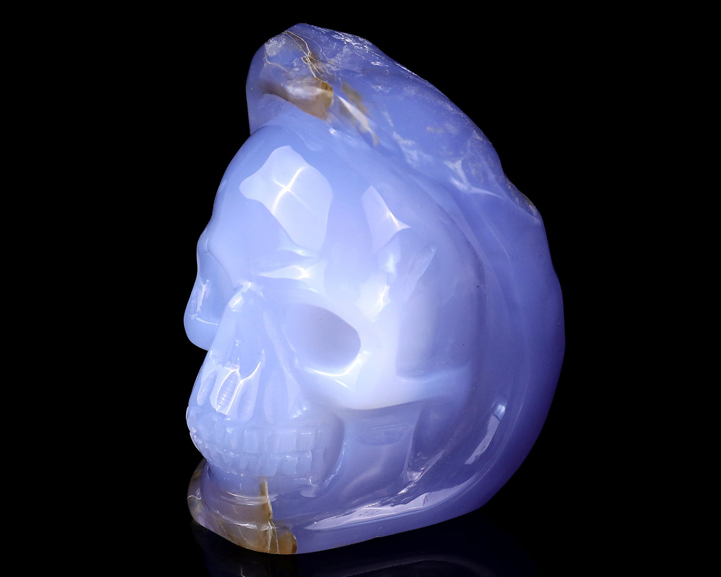 Nicedony 2.8" Blue Chalcedony Hand Carved Skull Sculpture - View 21