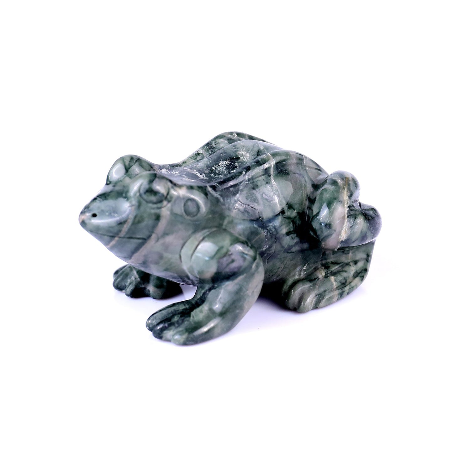 Nicedony 2.8" Jiulong Jade Hand Carved Crystal Frog Sculpture - View 7