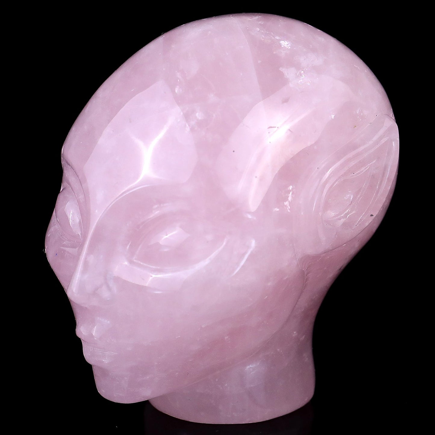 Nicedony 2.9" Rose Quartz Hand Carved Crystal Elf Alien Sculpture - View 7