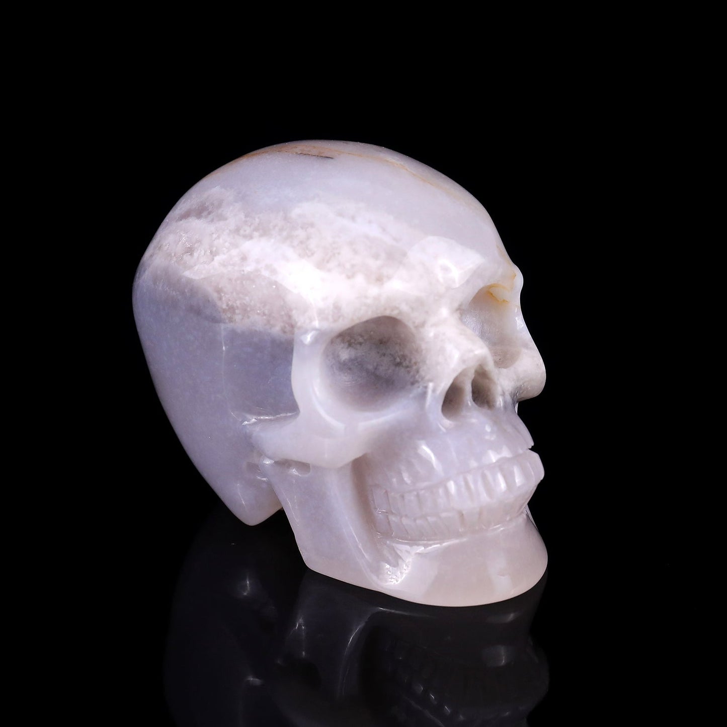 Nicedony 3.0" Agate Hand Carved Crystal Realistic Skull Sculpture - View 21