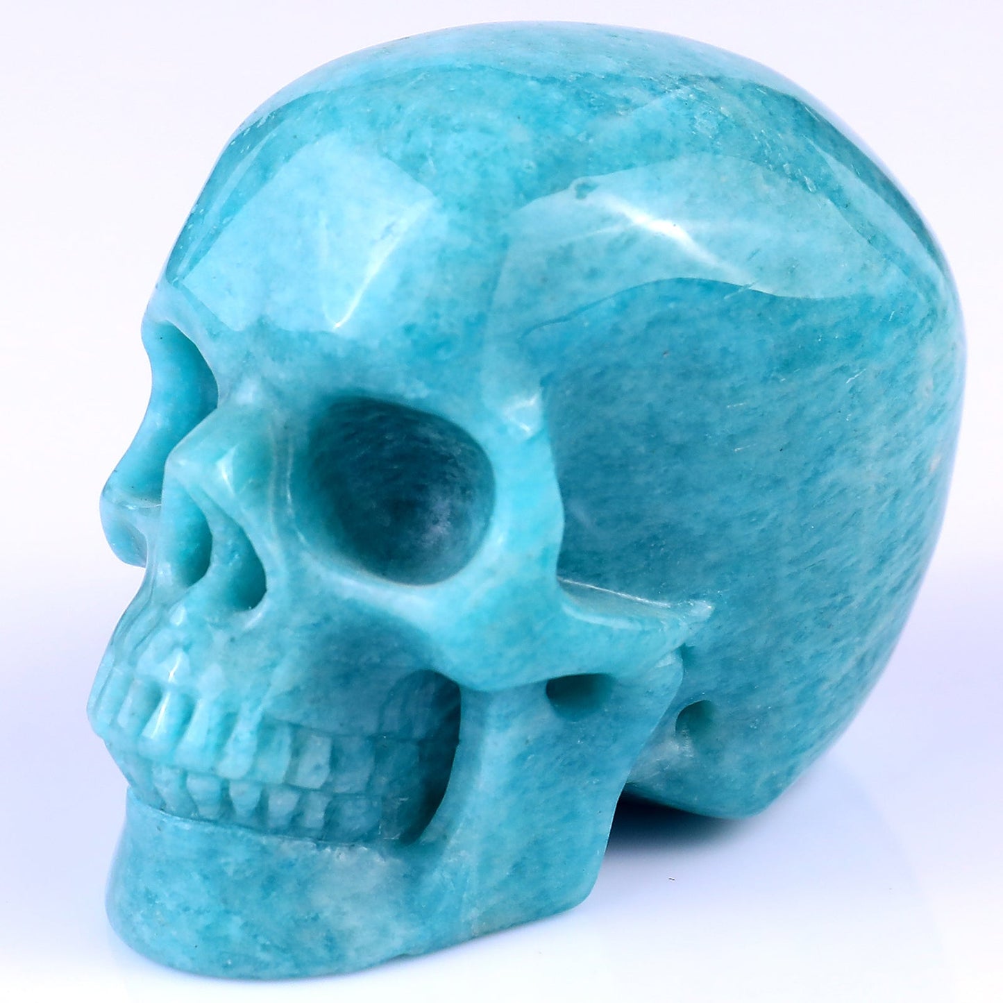 Nicedony 3.0" Amazonite Hand Carved Crystal Realistic Skull Sculpture - View 14