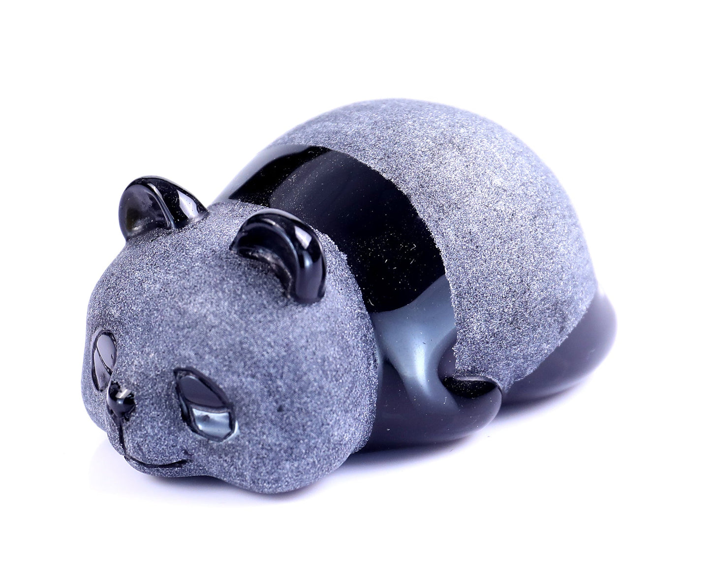 Nicedony 3.0" Black Obsidian Hand Carved Crystal Panda Sculpture - View 18