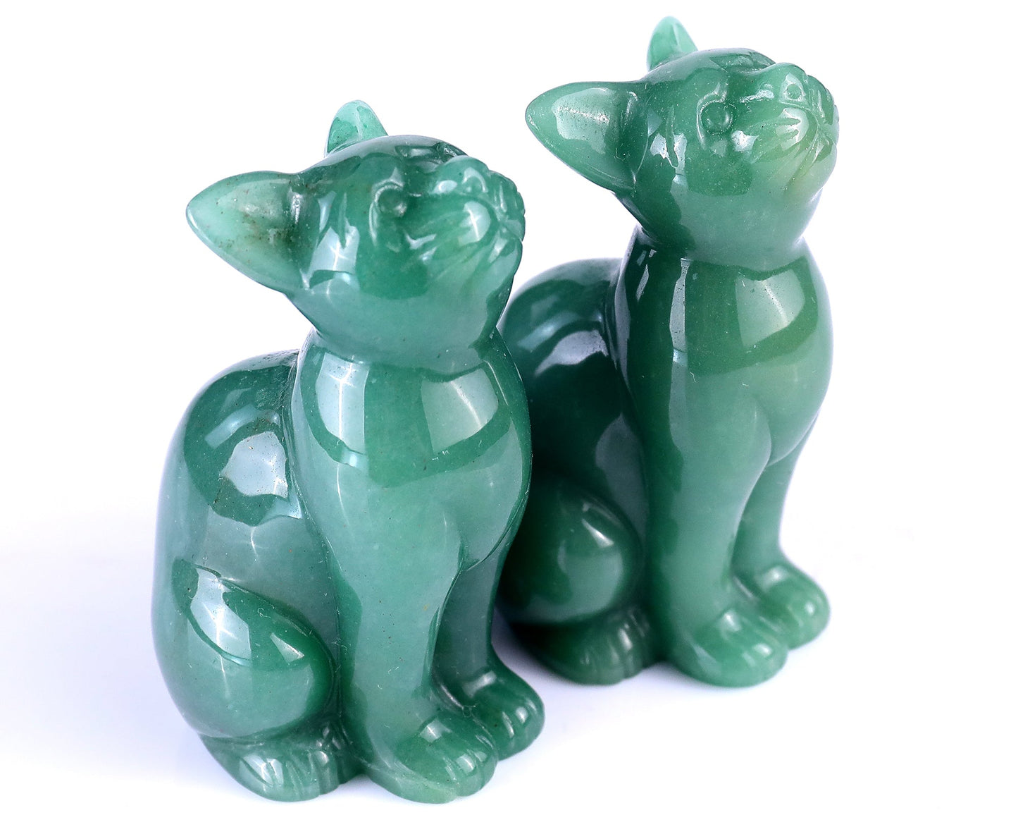 Nicedony 3.0" Green Aventurine Hand Carved Crystal Cat Sculpture - View 8