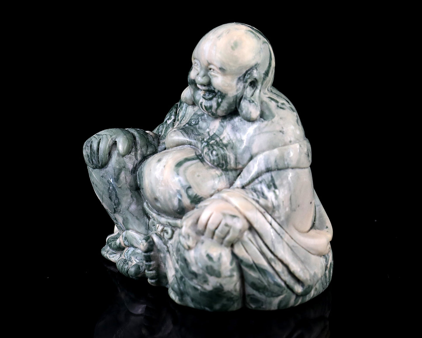 Nicedony 3.0" Jiulong Jade Hand Carved Crystal Buddha Sculpture - View 7
