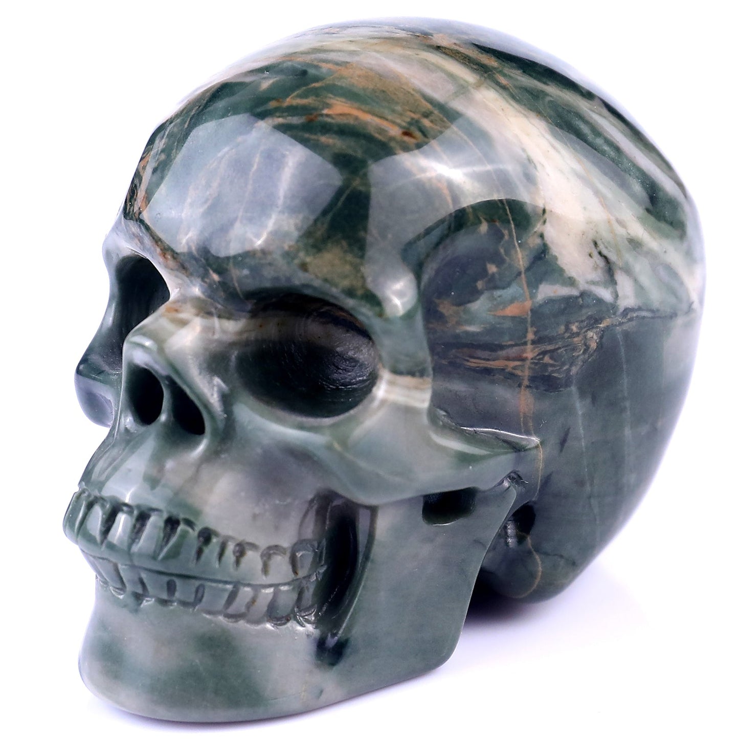 Nicedony 3.0" Jiulong Jade Hand Carved Realistic Skull Sculpture - View 21