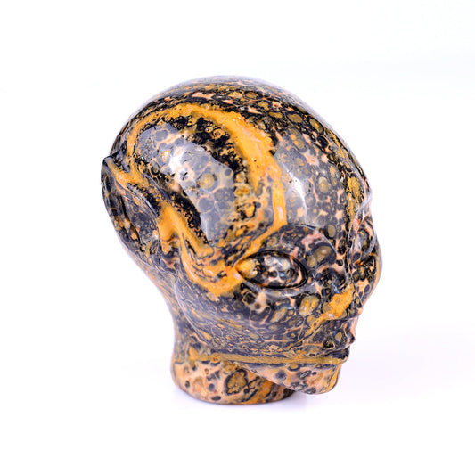 Nicedony 3.0" Leopard Skin Jasper Hand Carved Elf Alien Sculpture