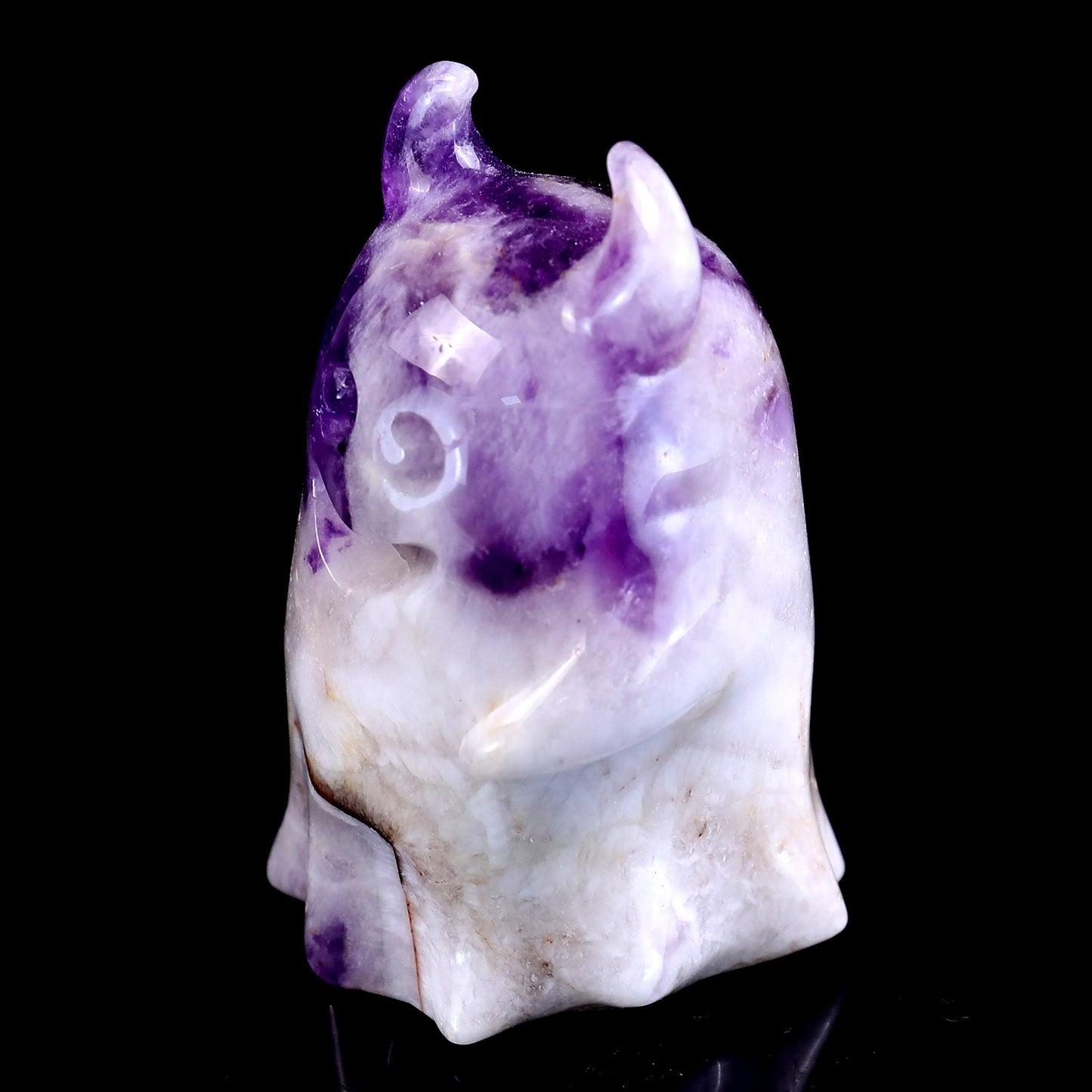 Nicedony 3.0” Natural Dream Amethyst Hand Carved Crystal Ghost Sculpture, Halloween Gift - View 7