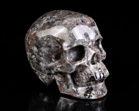Nicedony 3.0" Yooperlite Hand Carved Realistic Skull Sculpture
