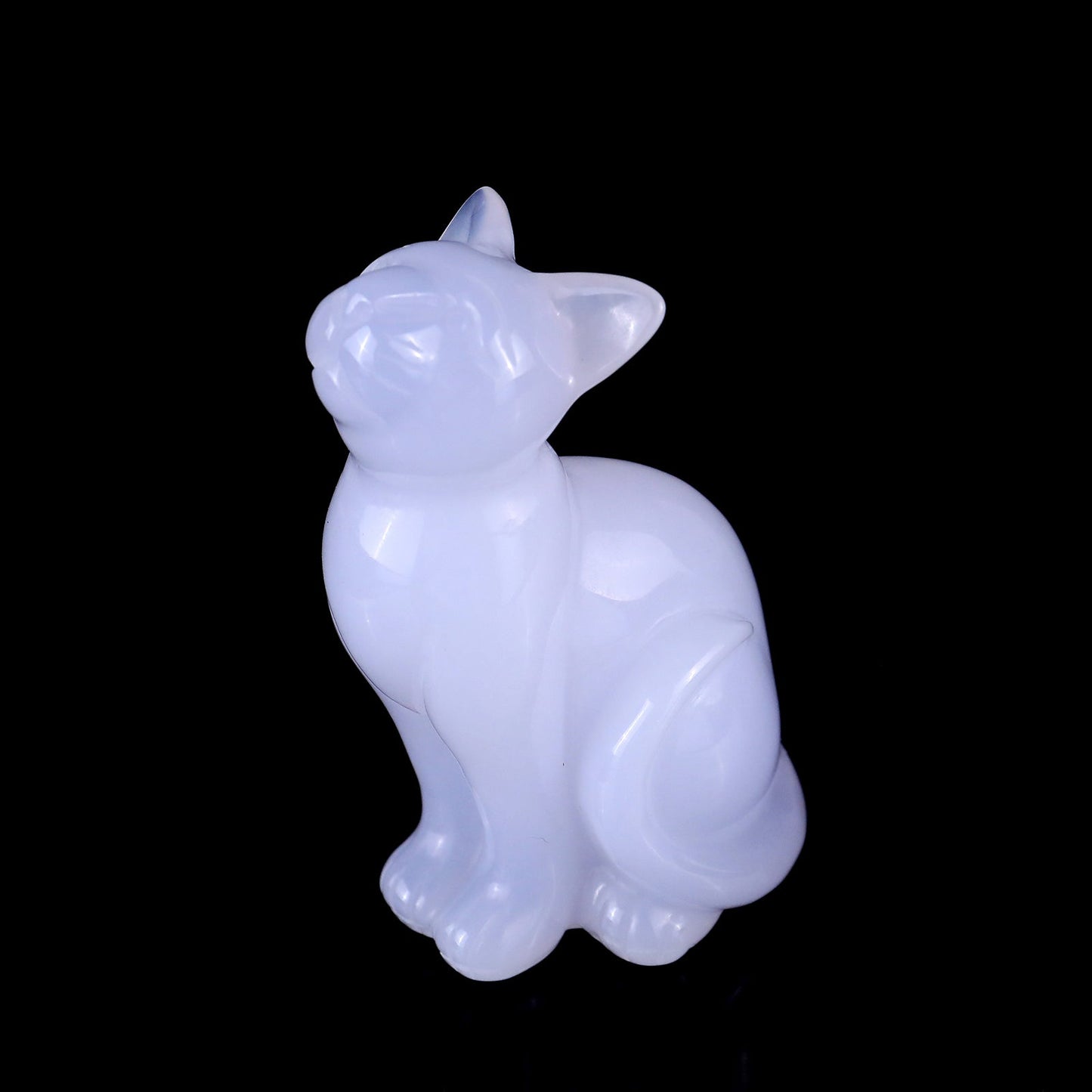 Nicedony 3.1" Blue Chalcedony Hand Carved Crystal Cat Sculpture - View 12