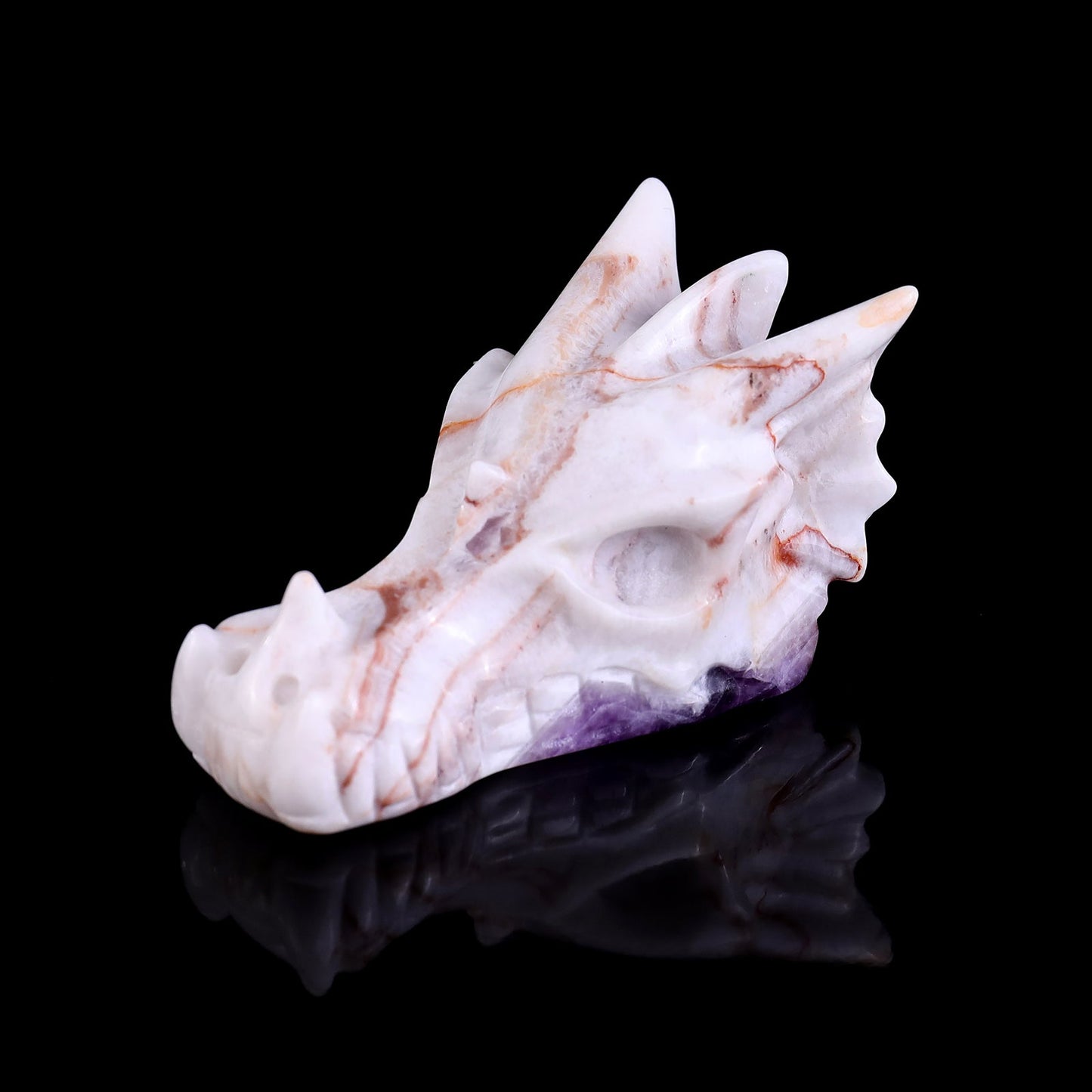 Nicedony 3.1" Dream Amethyst Hand Carved Dragon Skull Sculpture - View 23