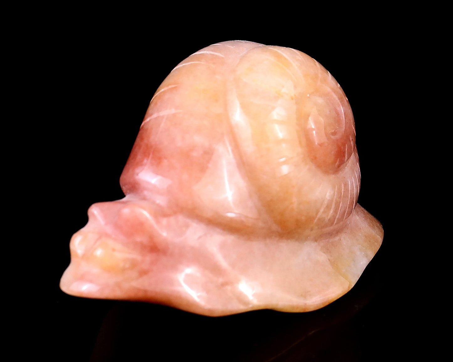 Nicedony 3.1" Gold Silk Jade Hand Carved Crystal Snail Sculpture - View 10