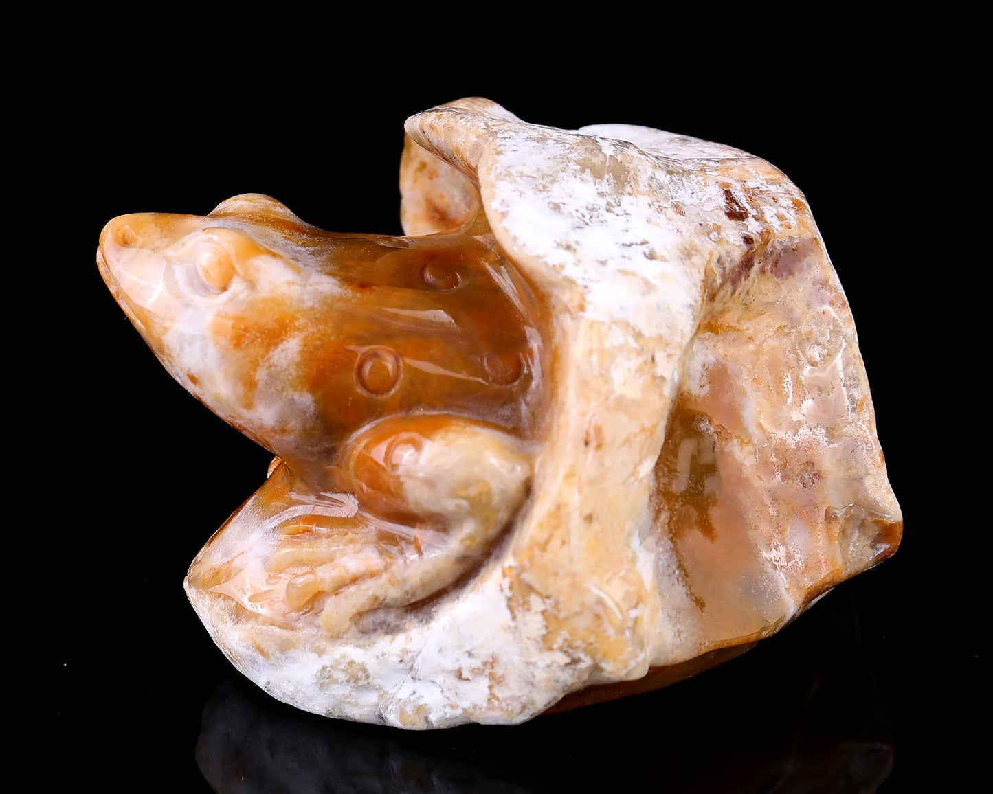Nicedony 3.5" Chalcedony Hand Carved Crystal Frog Sculpture - View 9