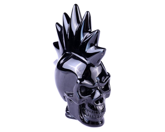 Nicedony 3.7" Black Obsidian Hand Carved Realistic Punk Skull (SKU: 5100127) - Photo 1