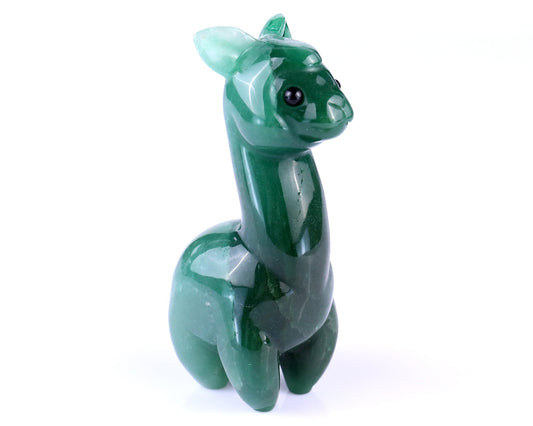 Nicedony 3.7" Green Aventurine Hand Carved Crystal Alpaca Sculpture