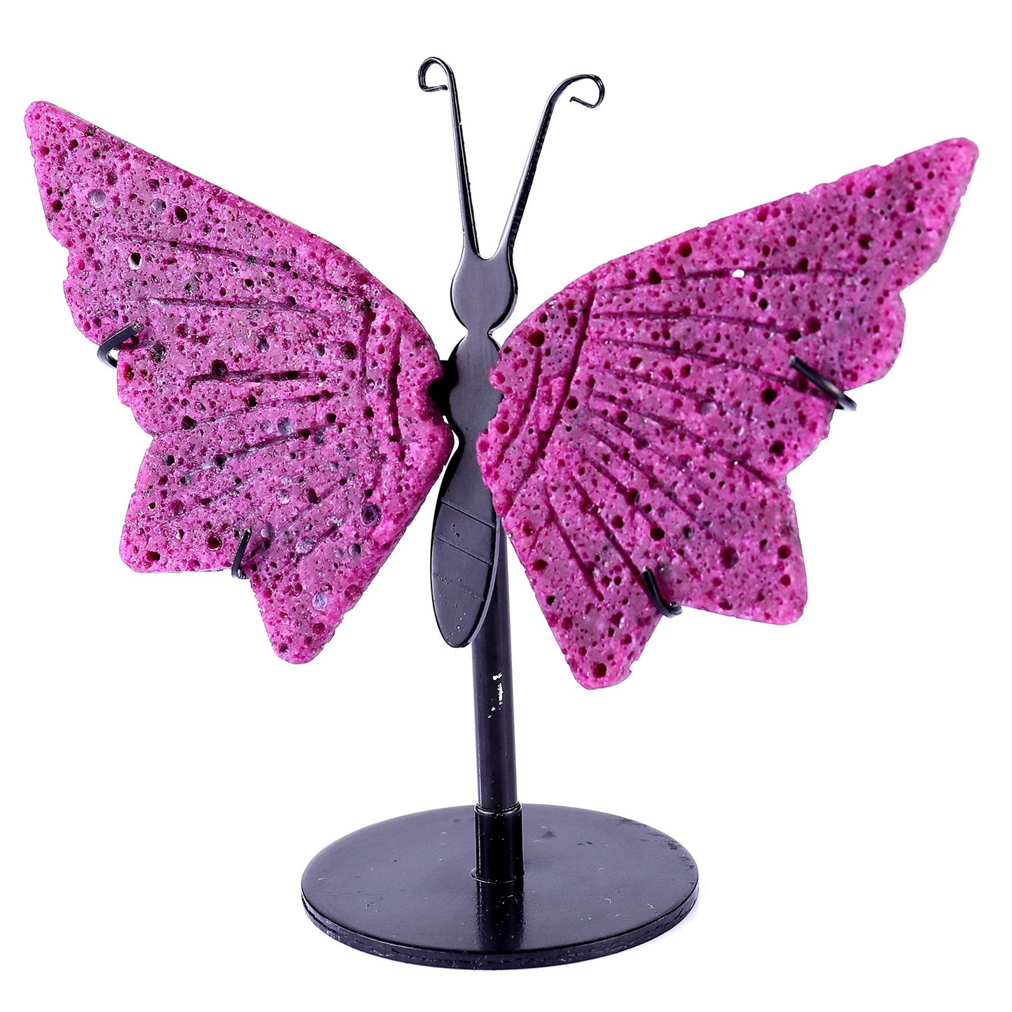 Nicedony 3.8" Hot Lava Stone Hand Carved Butterfly Wings Sculpture - View 7
