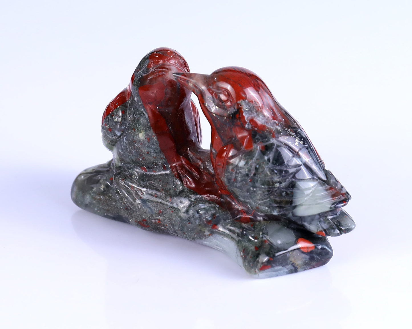 Nicedony 4.1" African Blood Stone Hand Carved Crystal Birds Sculpture - View 18