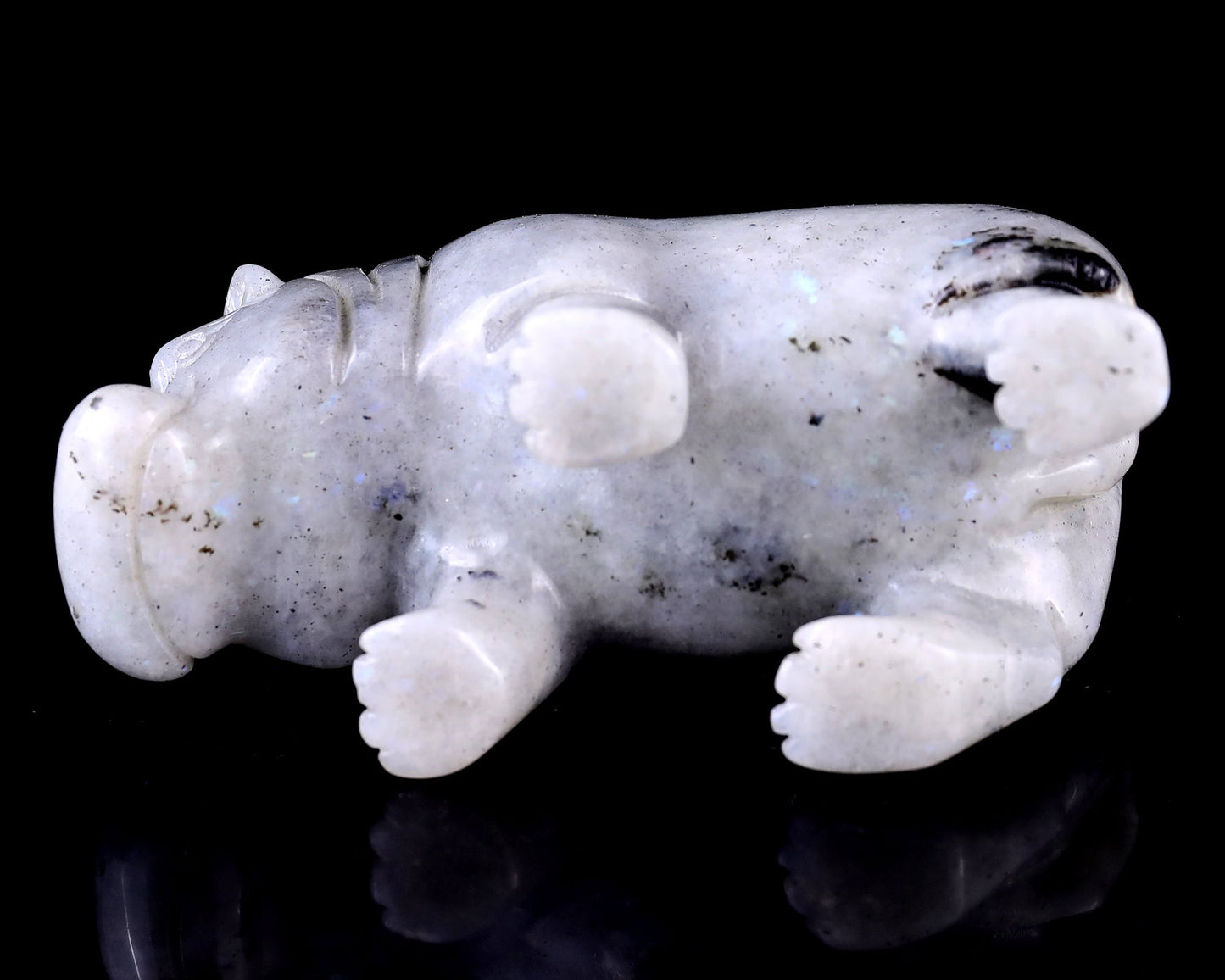 Nicedony 4.1" Labradorite Hand Carved Crystal Hippo Sculpture (SKU: 4100182) - Photo 10