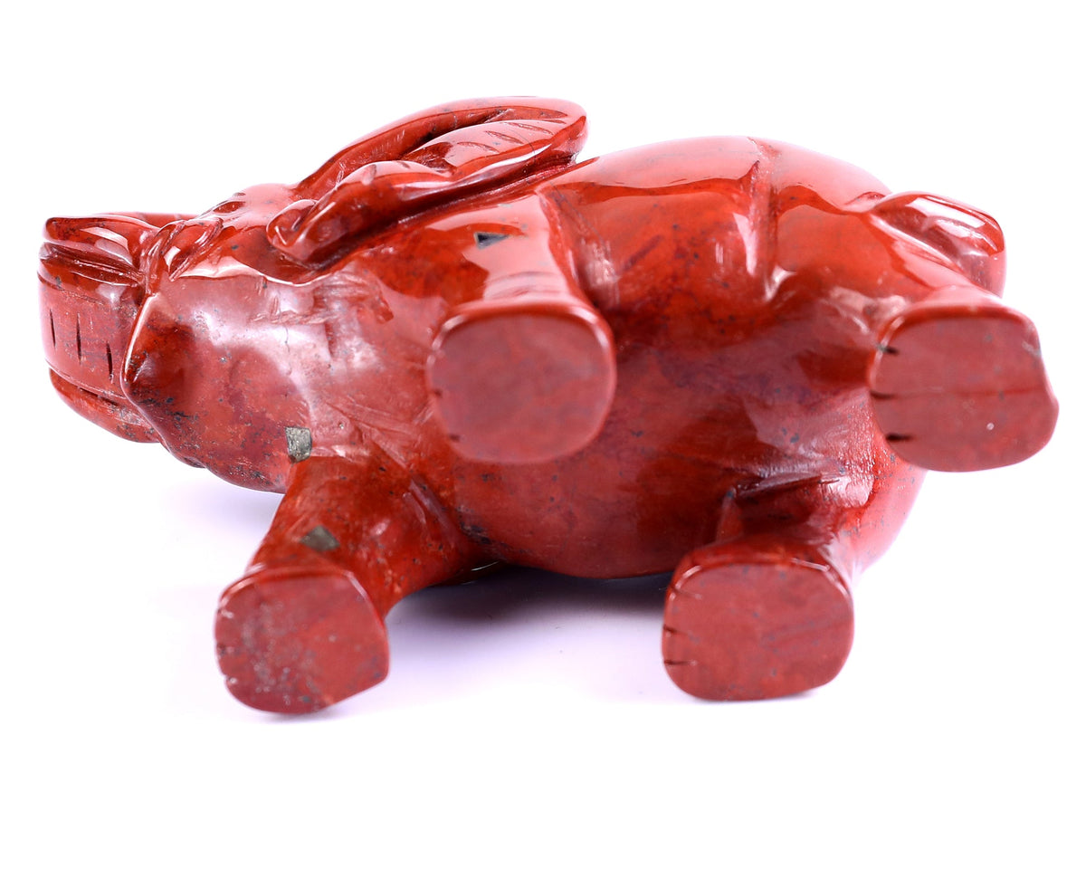 Nicedony 4.1" Red Jasper Hand Carved Crystal Elephant Sculpture (SKU: 3100129) - Photo 8