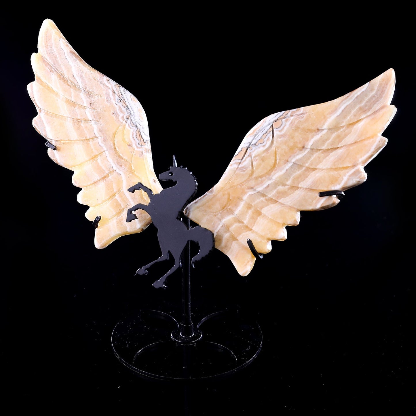 Nicedony 4.3" Eastern Jasper Hand Carved Unicorn Wings Sculpture - View 7