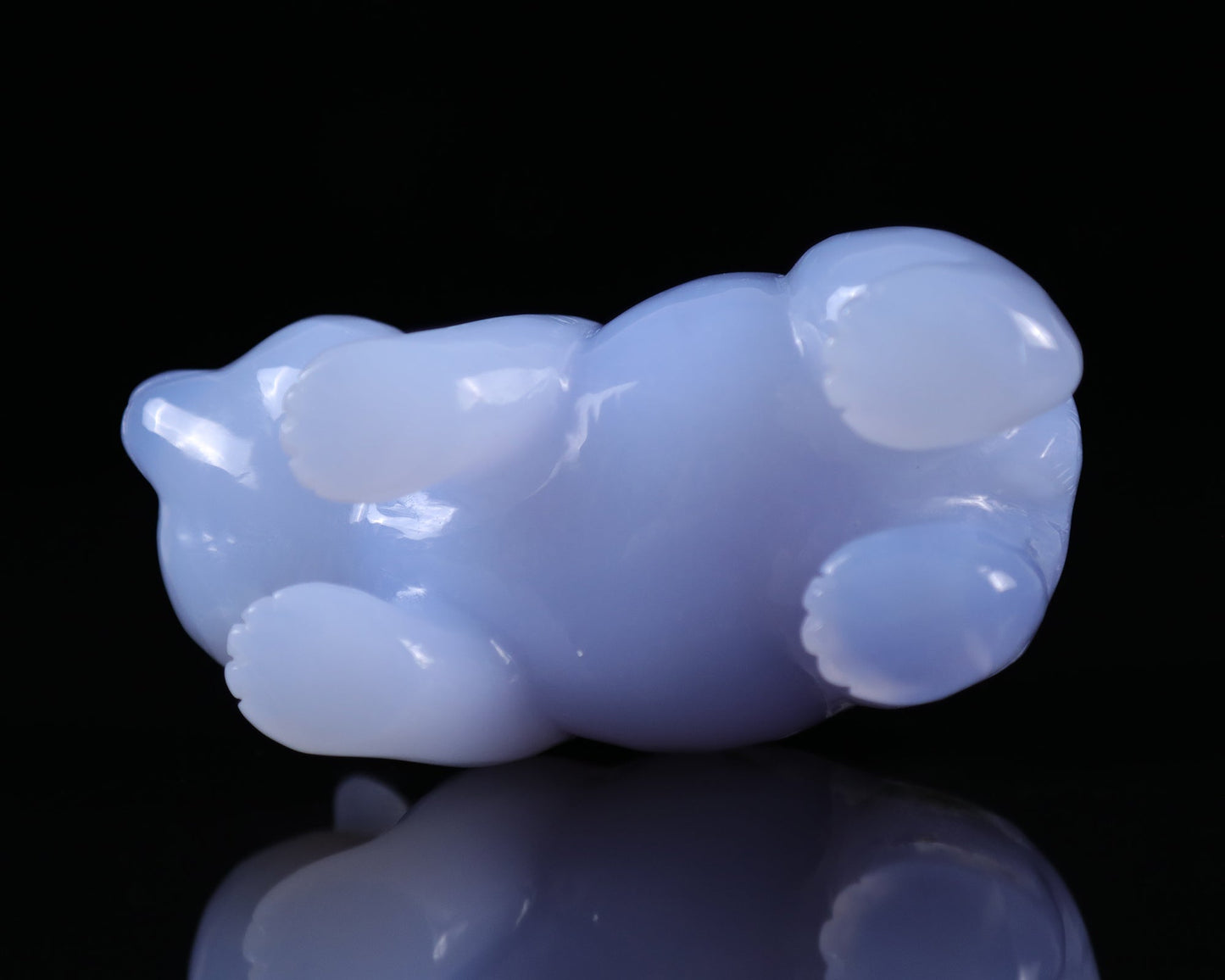 Nicedony 5.2" Blue Chalcedony Hand Carved Crystal Panda Sculpture - View 10