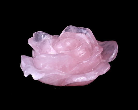 Nicedony 5.2" Rose Quartz Hand Carved Crystal Incense Holder