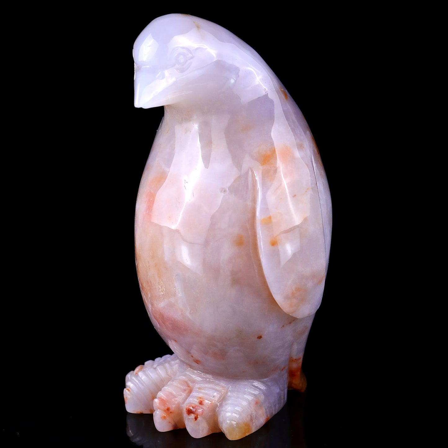 Nicedony 5.6" Chalcedony Hand Carved Crystal Penguin Sculpture - View 7