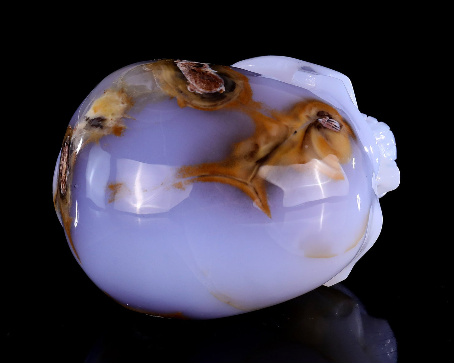 Nicedony 5.7" Blue Chalcedony Hand Carved Realistic Skull Sculpture - View 10