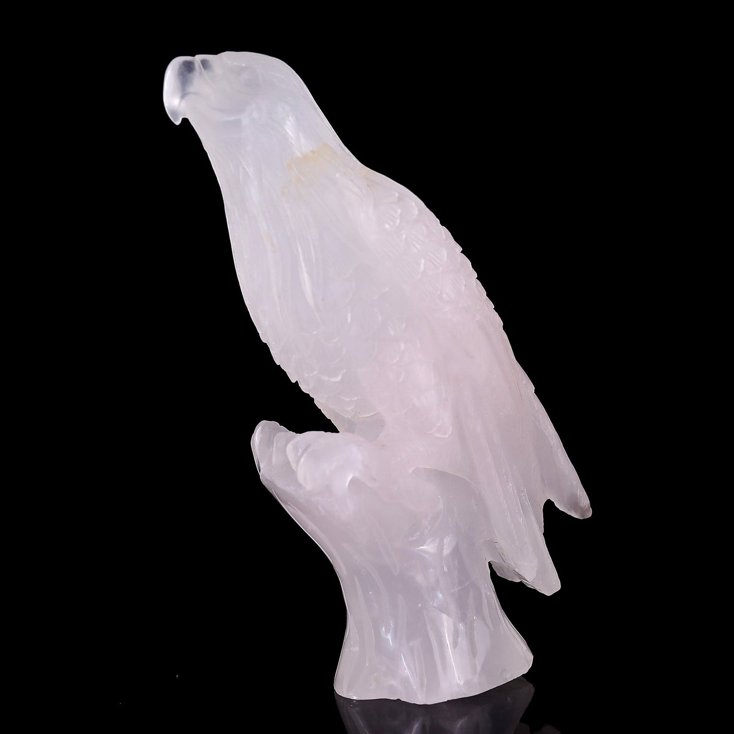 Nicedony 6.7" Rose Quartz Hand Carved Crystal Parrot Sculpture - View 14