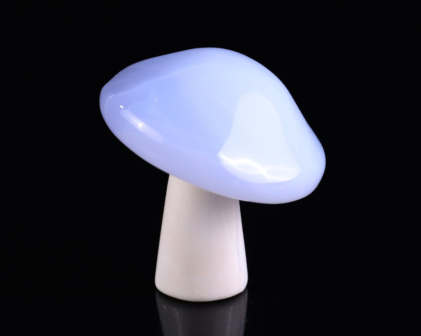 Nicedony 60mm Blue Chalcedony Hand Carved Crystal Mushroom Sculpture - View 6
