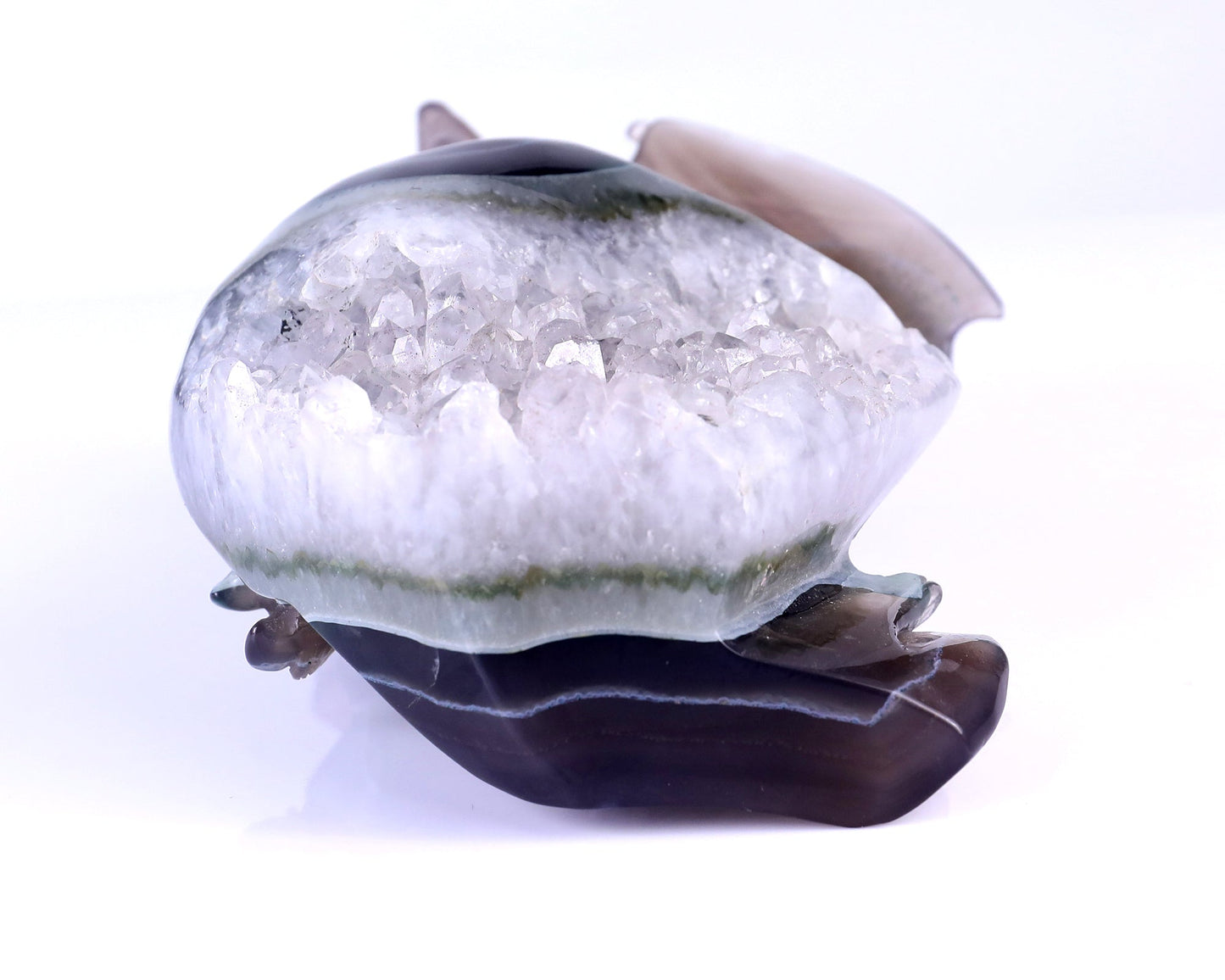 Nicedony 7.1" Quartz Druse Rock Hand Carved Cute Baby Dragon - View 9