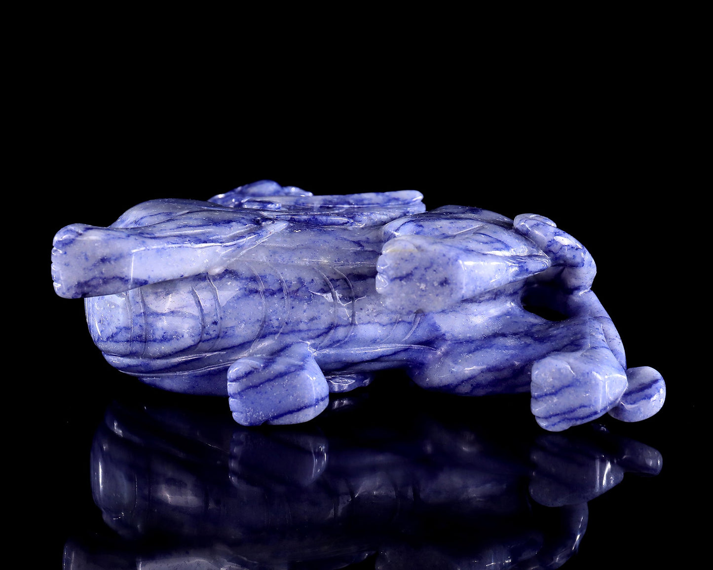 Nicedony 7.6" Blue Aventurine Hand Carved Crystal Kylin Sculpture - View 10