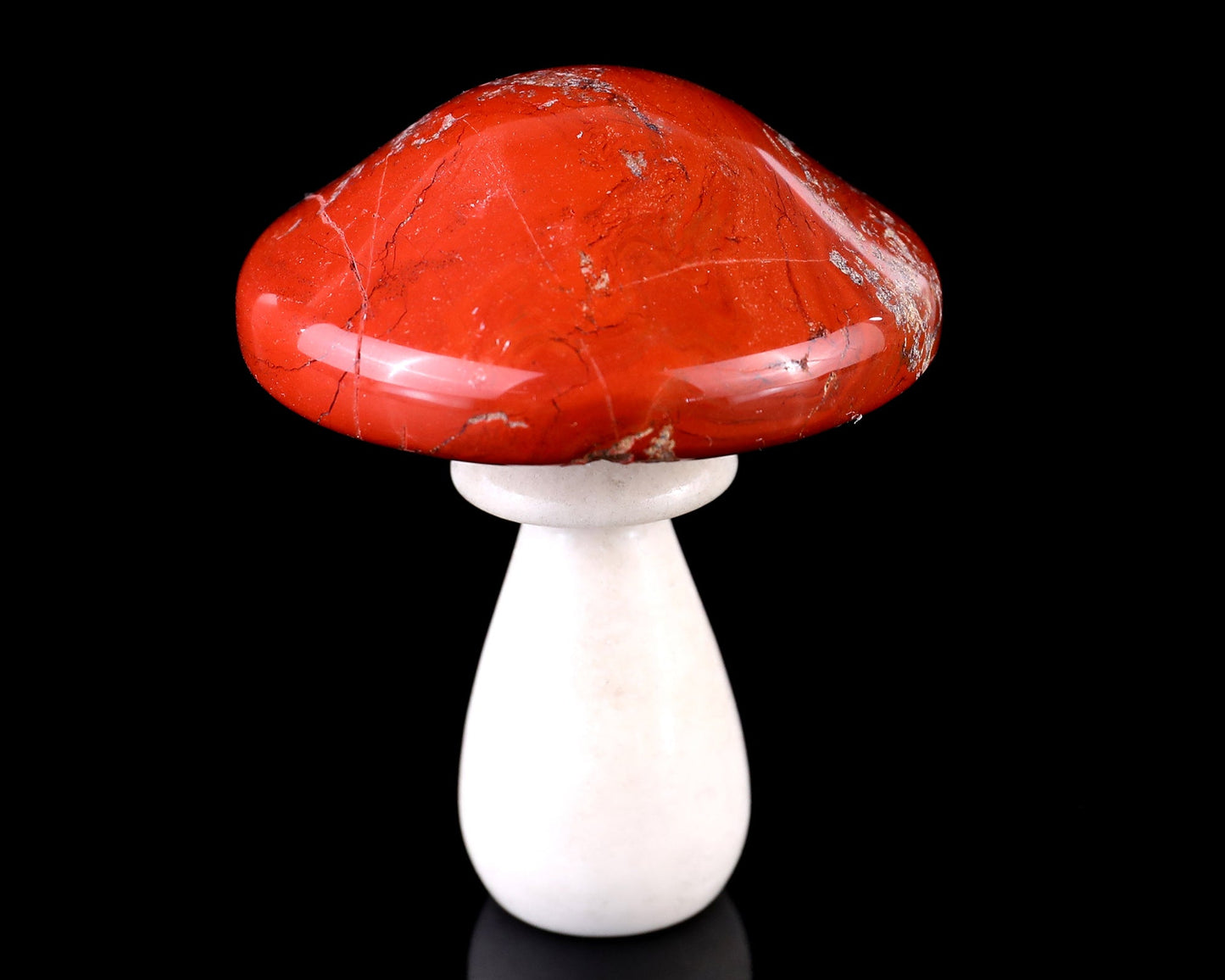 Nicedony 70mm Red Jasper Hand Carved Crystal Mushroom Sculpture - View 11