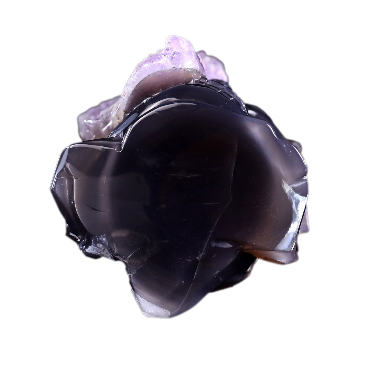 Nicedony 8.3" Amethyst Druse Agate Hand Carved Mineral Specimen Skull Sculpture (SKU: 3100640) - Photo 10
