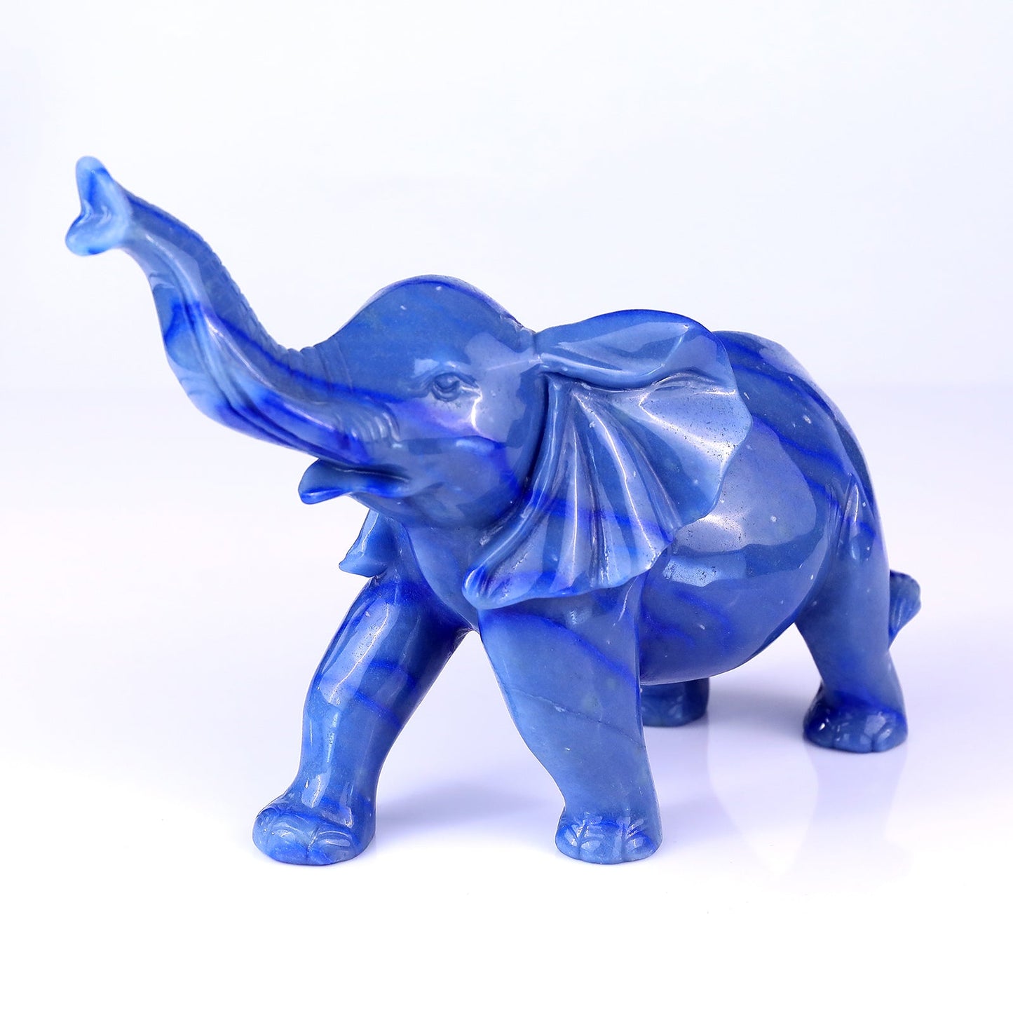 Nicedony 9.1" Blue Aventurine Hand Carved Crystal Elephant Sculpture - View 7