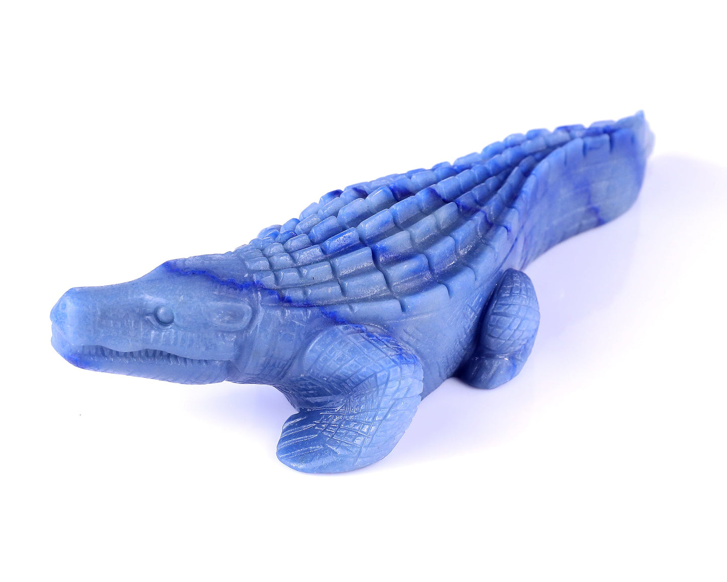 Nicedony 9.8" Blue Aventurine Hand Carved Crystal Crocodile Sculpture - View 9