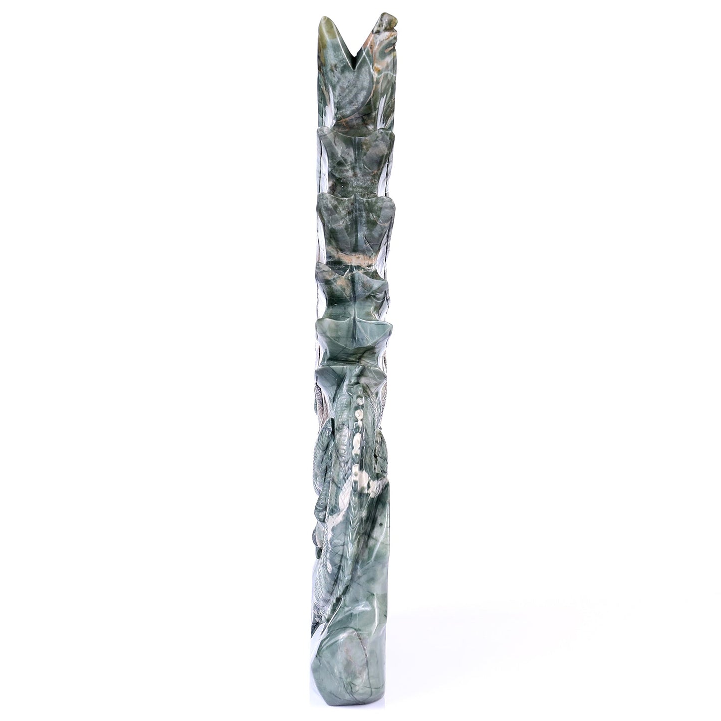 Nicedony 14" Jiulong Jade Hand Carved Crystal Dragon Sculpture - View 6